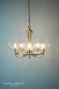 Wellham 5 Light Antique Brass Pendant
