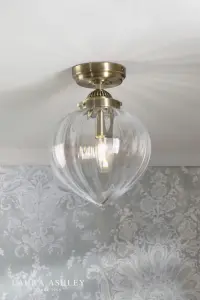 Whitham Antique Brass Bathroom Semi Flush IP44
