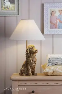 Antique Gold Cocker Spaniel Table Lamp C/W Shade