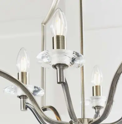 Lainey 4 Light Pendant in Antique Brass & Crystal