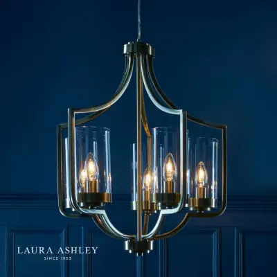 Laura Ashley Joseph Antique Brass 5 Light Chandelier