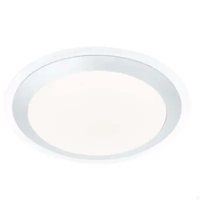 Led Bathroom Ip44 Flush, Clear & Silver, White Shade