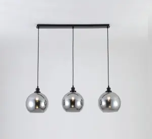 Lewis 3 Light Bar Pendant in Matt Black