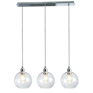 Lewis 3 Light Bar Pendant in Polished Chrome