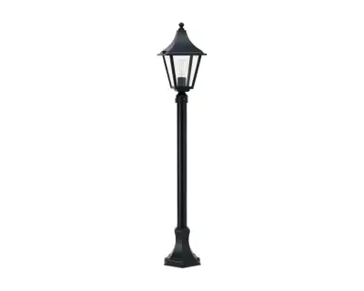 Linek Small 4-Sided Medium Height Post Lantern Black