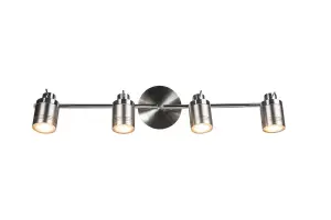 Luxo 4 light Spotlight Bar in Satin Chrome