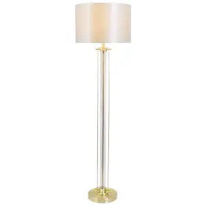 Malone Satin Brass Floor Lamp C/W Shade