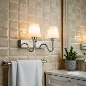 Marina 2 Light Polished Chrome Wall Fitting