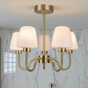 Marina 5 Light Satin Brass Ceiling Light