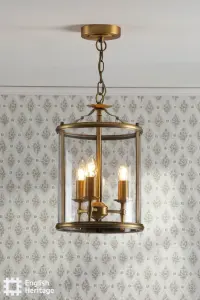 Marble Hill Aged Brass & Glass Pendant