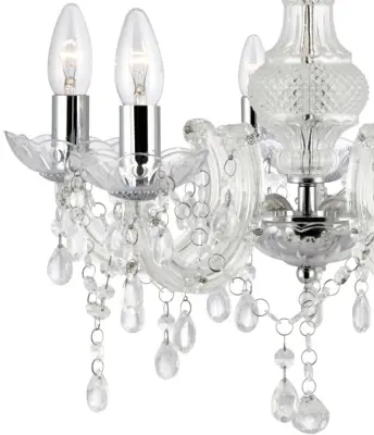 Marie Therese Clear 5 Light Chandelier With Acrylic Glass Drops