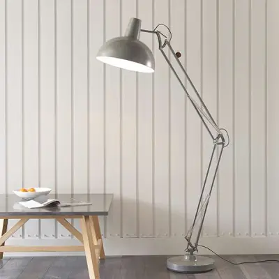 Marshall Floor Lamp in Slate Grey & Satin White