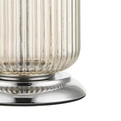 Mason Amber Ribbed Glass Table Lamp c/w Shade