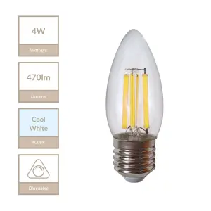 4W E27 Dimmable Candle Bulb in Cool White