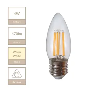 4W E27 Dimmable Candle Bulb in Warm White