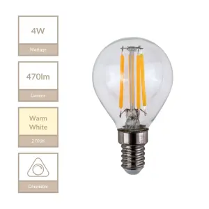 4W E14 Dimmable Golf Ball Bulb in Warm White