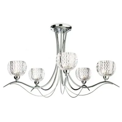 Modern Polished Chrome Chandelier With Multi Arms