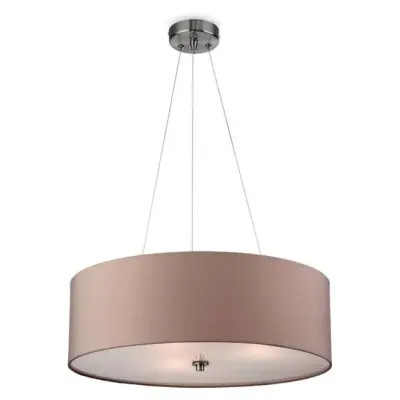 Modern Taupe Drum Shade Suspended Ceiling Light Fitting