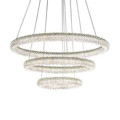 Neve 3 Ring Crystal Chandelier