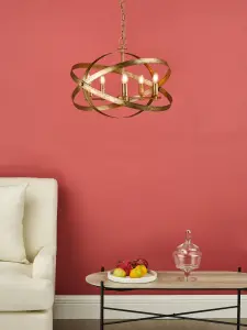 Nitya 5 Light Mottled Copper Pendant
