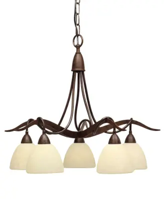Paola 5 Light Ceiling Light with Scavo Cream Glass