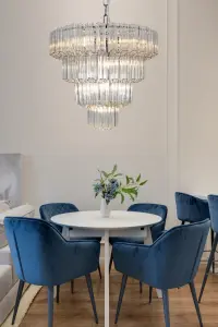 Pierre 11 Light Polished Chrome Crystal Ceiling Pendant