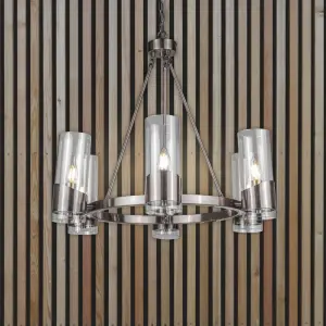 Rossa 6 Light Satin Chrome Pendant