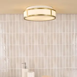 Royce Antique Brass Flush Fitting IP44