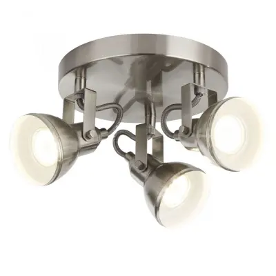 Searchlight 1543SS Focus 3 Light Satin Silver Industrial Spotlight Plate