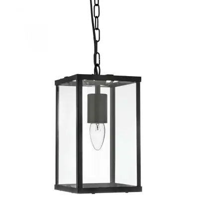 Searchlight 4241BK Voyager 1 Light Rectangle Black Clear Glass