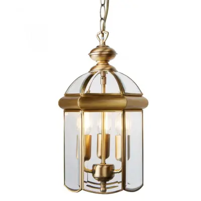 Searchlight 7133AB 3 Light Lantern Antique Brass With Domed Glass