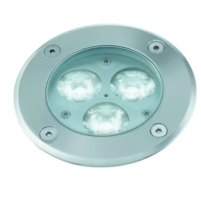 StainlessSteel Ip67 3Led Outdoor Pathway Walkover Glass Light