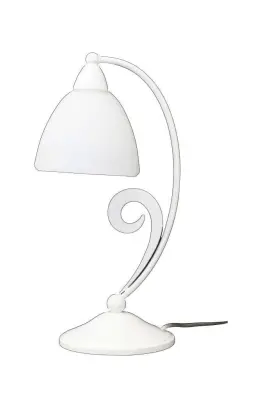 Table Lamp White Satin Glass 1 Light