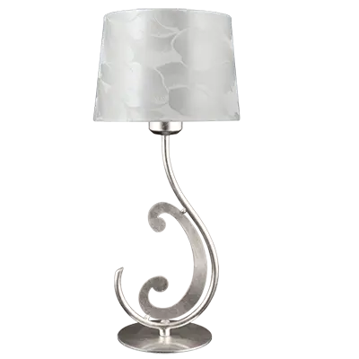 Table Lamp with Shade Silver Leaf Finish