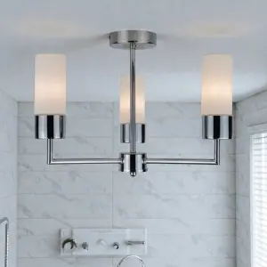 Talia 3 Light Polished Chrome Semi Flush Fitting