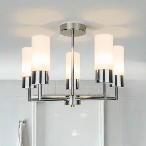Talia 5 Light Polished Chrome Semi Flush Fitting