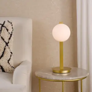 Tauri Gold & Opal Glass Table Lamp