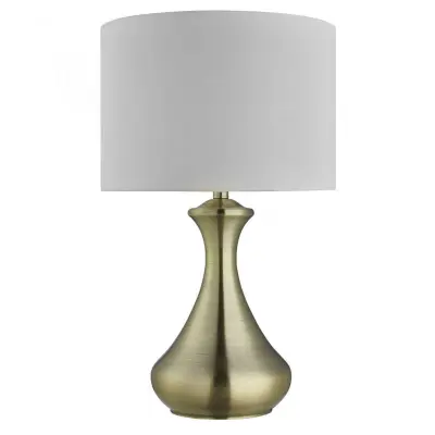 Touch Lamp Antique Brass With Cream Shade