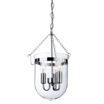 Traditional American Polished Chrome Ceiling Lantern Light