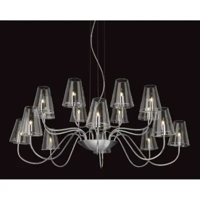 Traditional Chrome 16 Shade Clear Glass Light