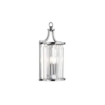 Victoria 1lt Wall Light, Chrome With Crystal Glass