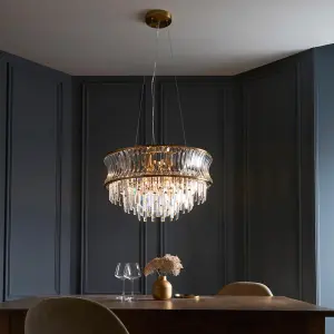 Alice 9 Light Brass Chandelier
