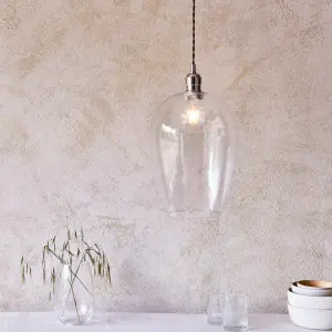 Molly Large Clear Hammered Glass Pendant Molly Large Clear Hammered Glass Pendant