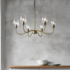 Pure 6 Light Antique Brass Ceiling Light