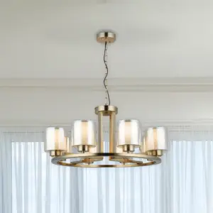 Yara Round Antique Brass 8 Light Pendant