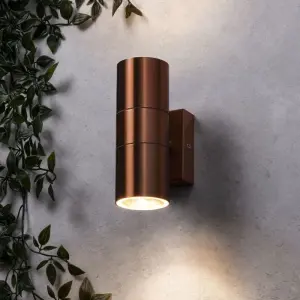 Leto Up and Down Wall Light in a Copper Finish
