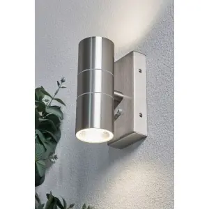 Leto Stainless Steel Up & Down Photocell Wall Light