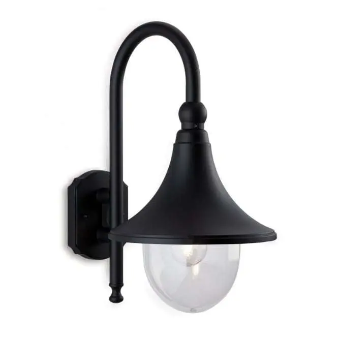 Traditional Black Garden Flush Wall Lights