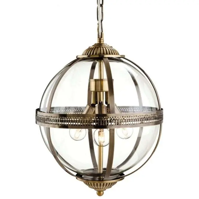 Mayfair Bronze Clear Glass Globe Pendant Light