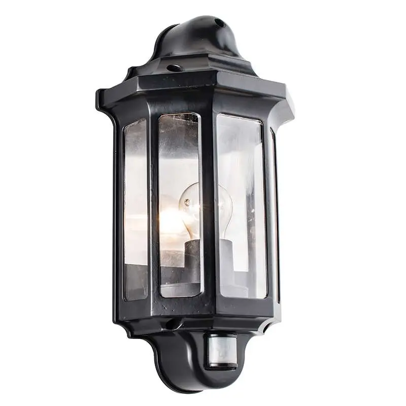 Traditional PIR half lantern IP44 60W